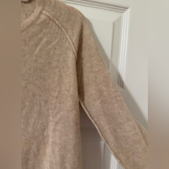 Subtle Luxury 100% Cashmere Sweater Tan Beige Raw Hem Flowy XS/S Small - Picture 15 of 16